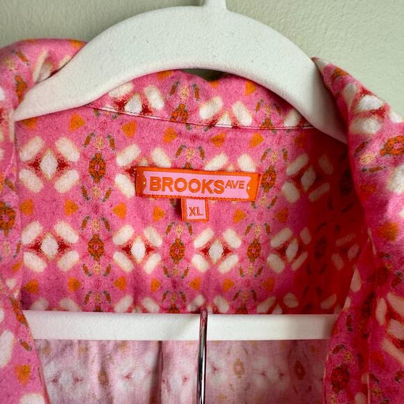 Brooks Ave Pink Scalloped Pajama Set Long Pant & Short Sleeve Top Sweet Pea NEW - Picture 5 of 11